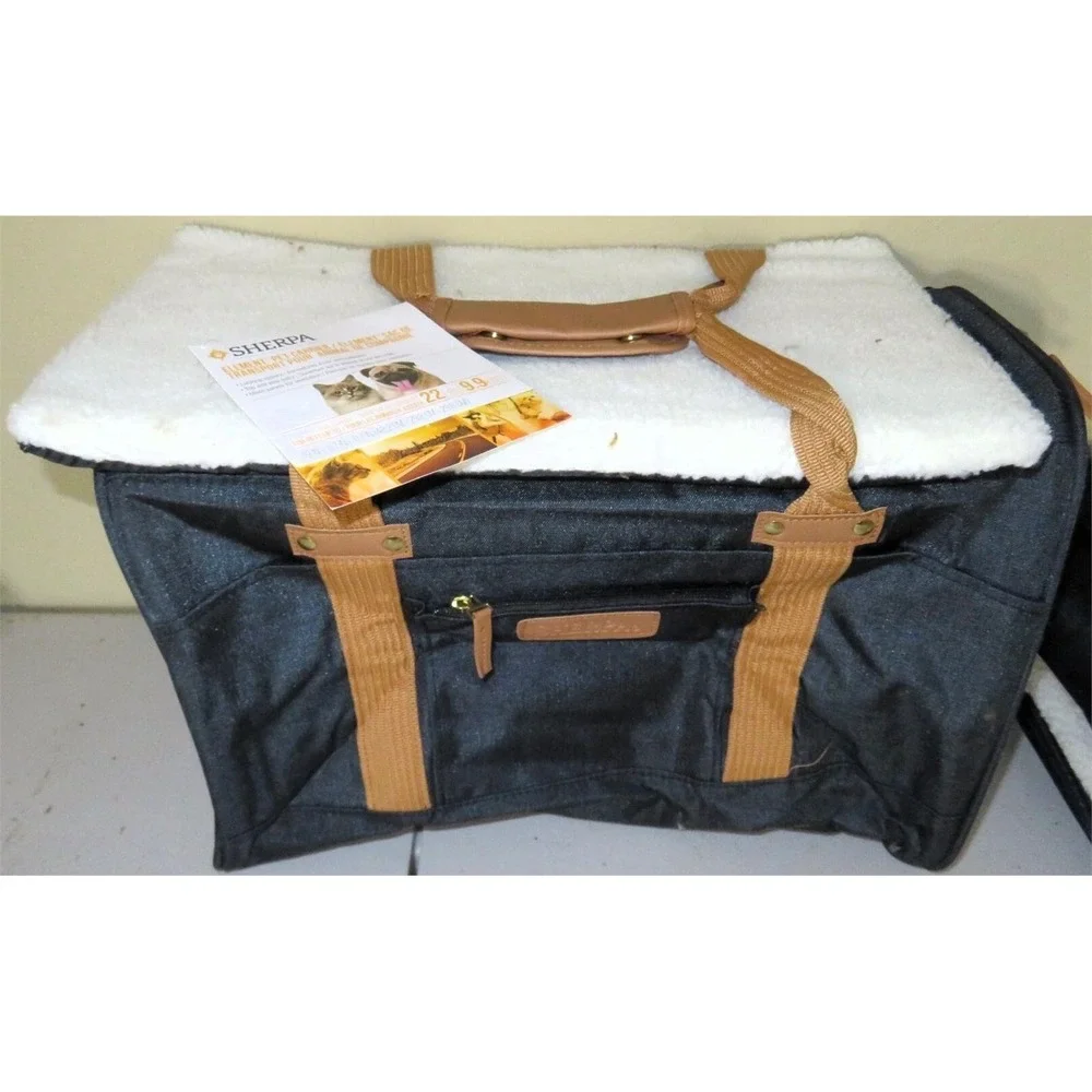 Sherpa Element Carrier To Go Pet Travel Bag Black Tan Large 22lbs 55526‎